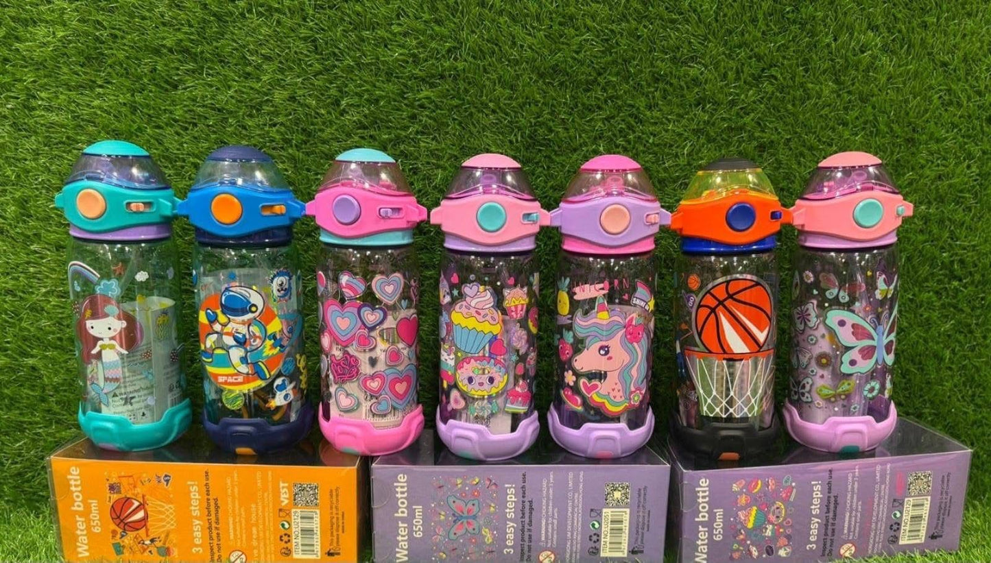 Girls' Unicorn and Butterfly Water Bottle 650ml
